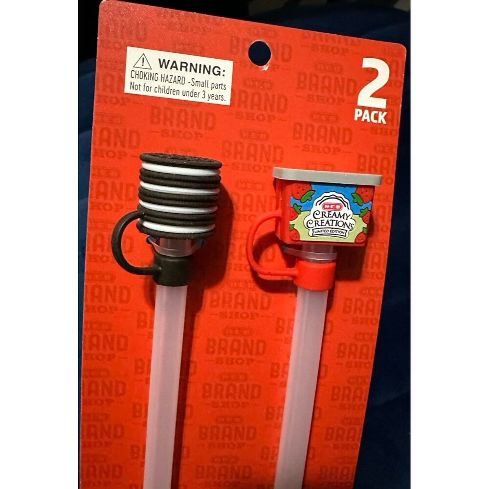 H-E-B Brand Shop Straw Toppers Texas Twisters Cookies Creamy Creations HEB NEW